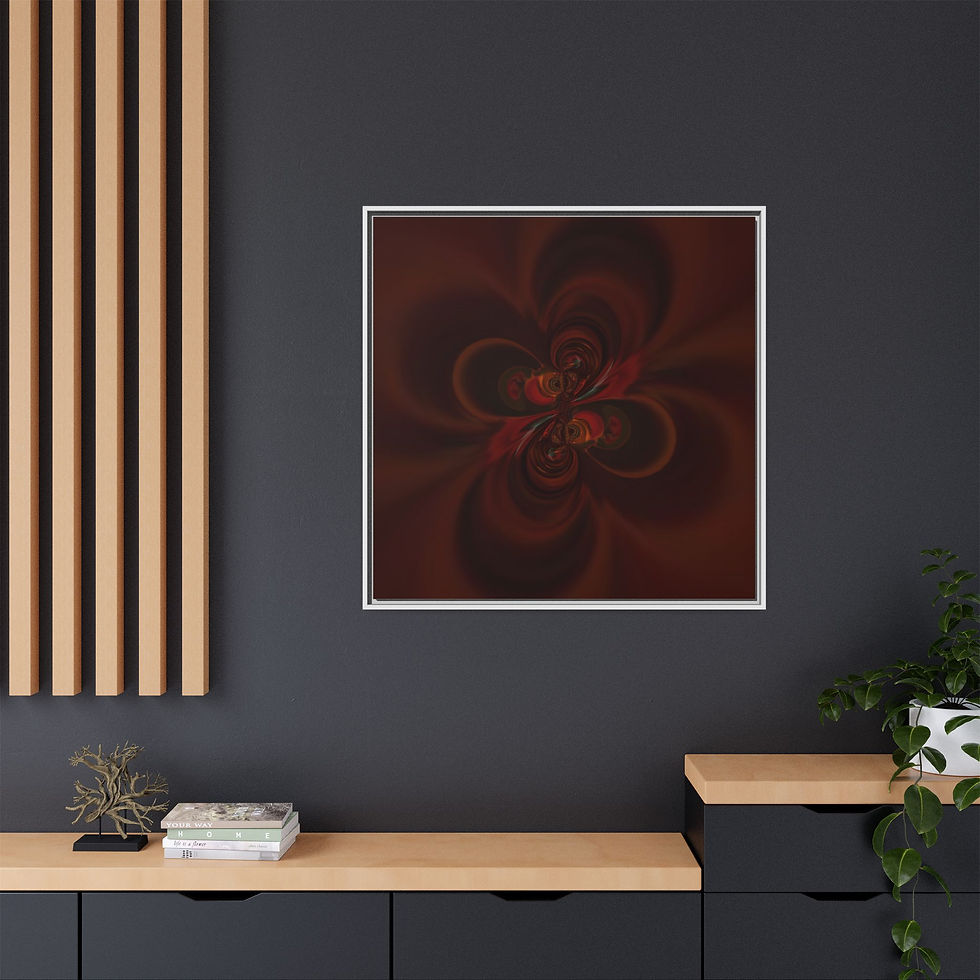 Miniaturbild: Abstract Red Swirl Matte Framed Canvas Art