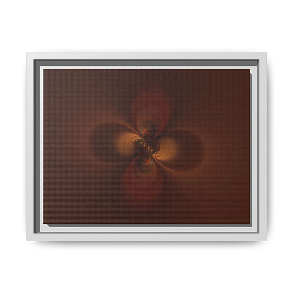 Küçük resim: Abstract Brown Floral Matte Canvas Framed Wall Art