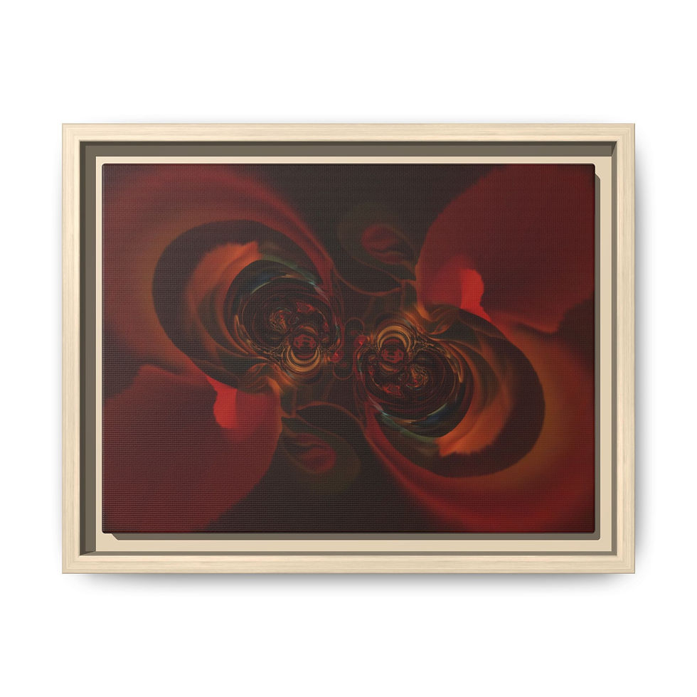 Thumbnail: Abstract Deep Red Fractal Matte Canvas (Framed)