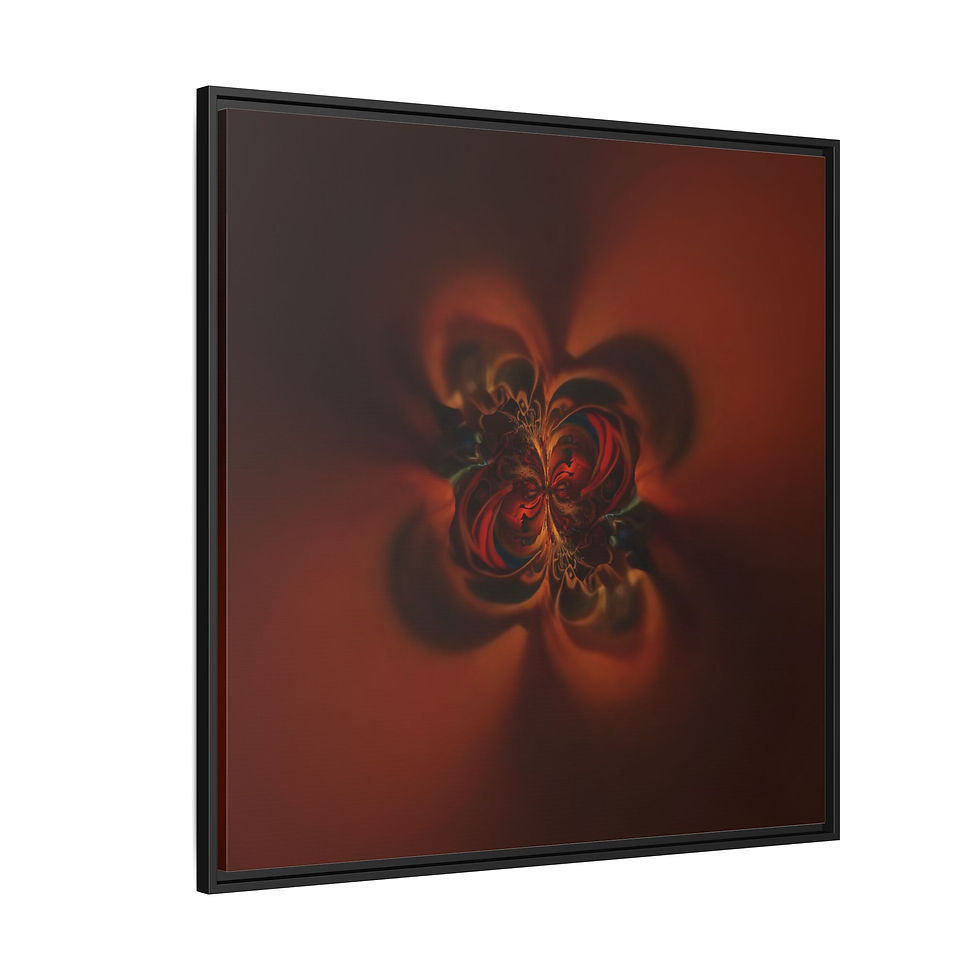 Thumbnail: Abstract Red Floral Matte Canvas Framed Wall Art
