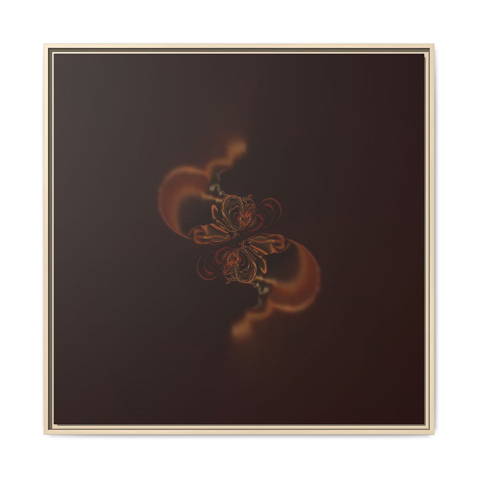 Thumbnail: Copper Cosmic Twin Butterfly Matte Canvas Print (Framed)