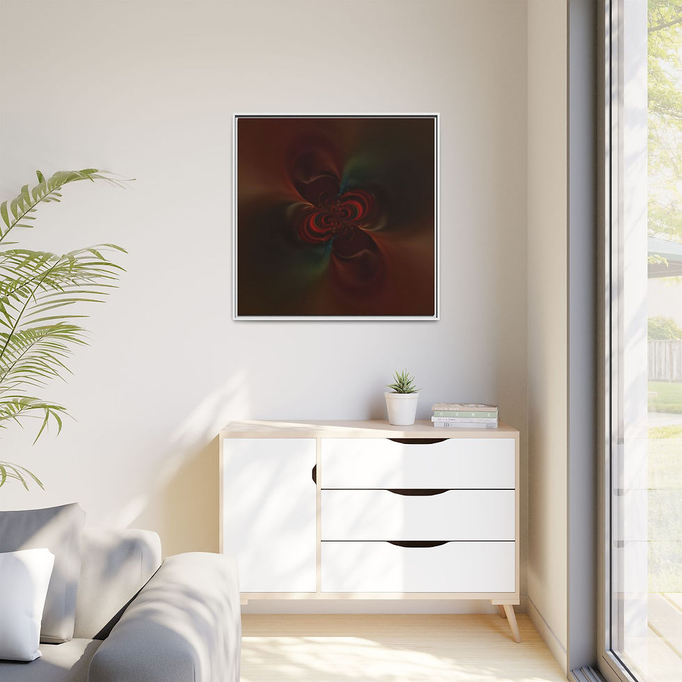 Thumbnail: Abstract Dark Floral Matte Canvas Framed Wall Art