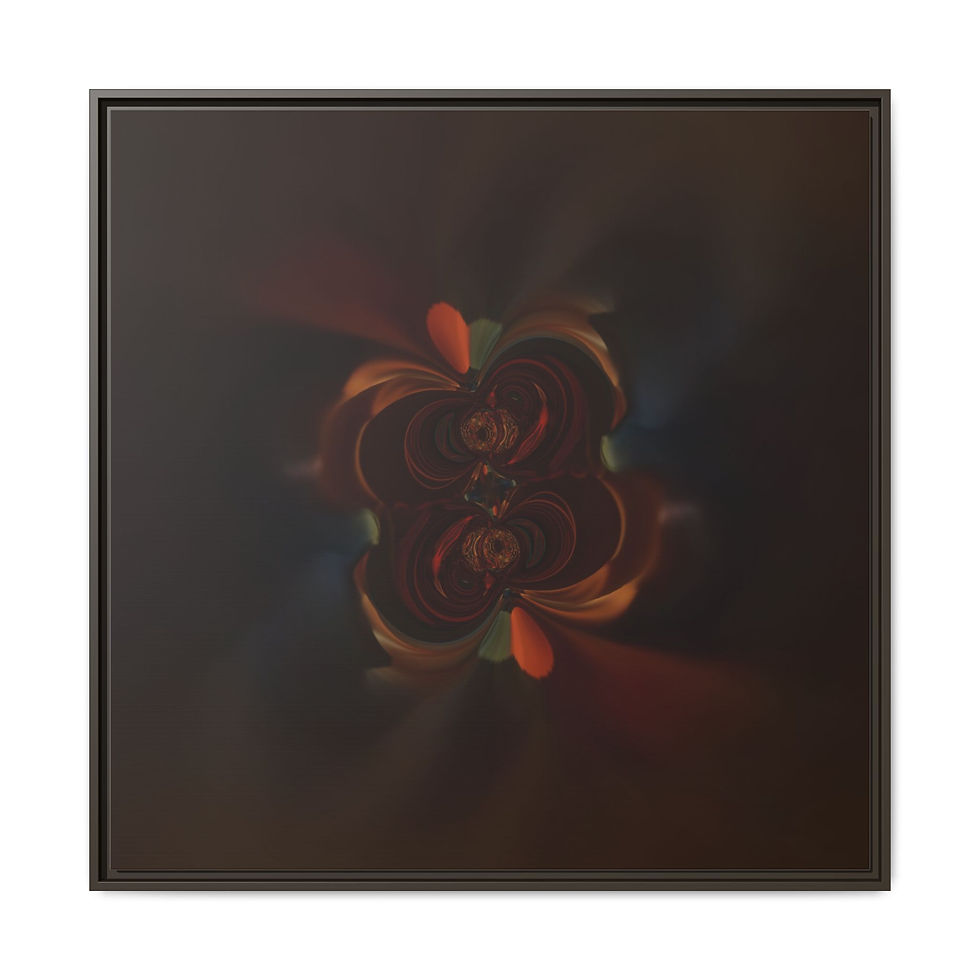 Thumbnail: Framed Abstract Canvas Art — Dark Floral Swirl (Matte, Multi‑Color)