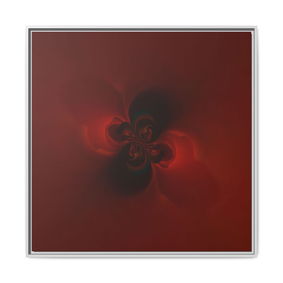 Thumbnail: Framed Abstract Red Bloom Matte Canvas Wall Art