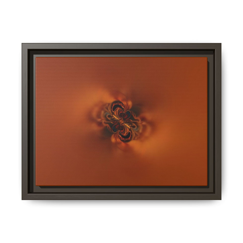 Thumbnail: Framed Matte Canvas Art – Abstract Fiery Orb (Warm Orange)