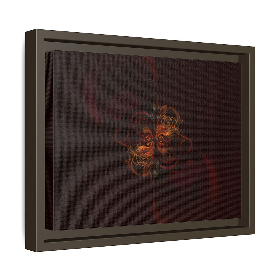 Thumbnail: Framed Matte Canvas — Abstract Dark Floral Mandala Wall Art