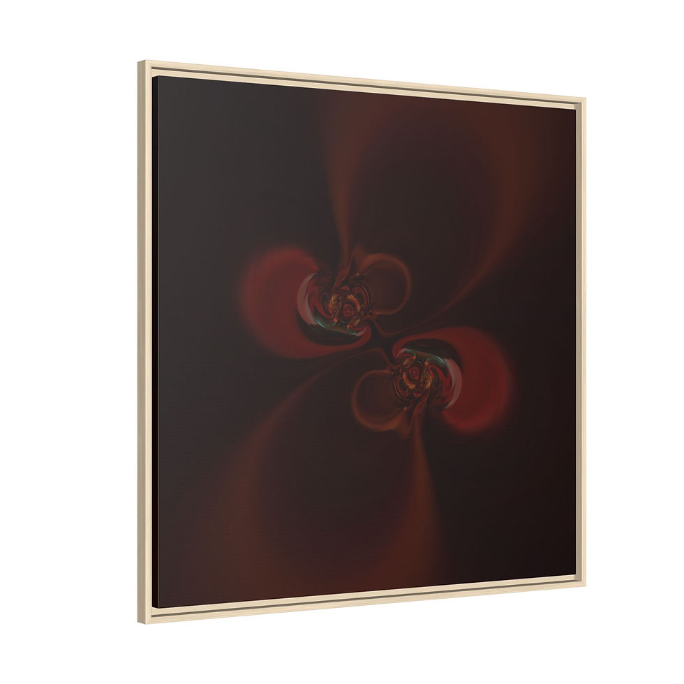Thumbnail: Abstract Dark Floral Matte Canvas Framed Wall Art
