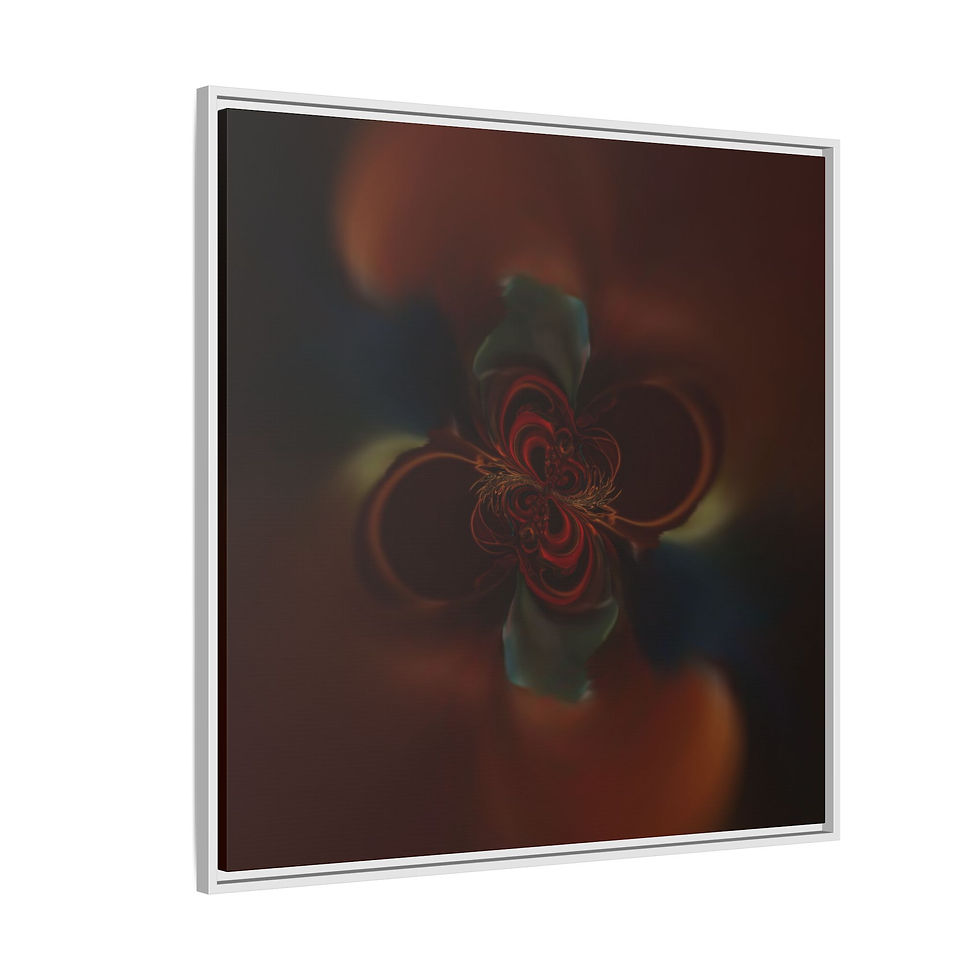 Thumbnail: Framed Abstract Floral Canvas Art — Moody Multicolor Wall Decor