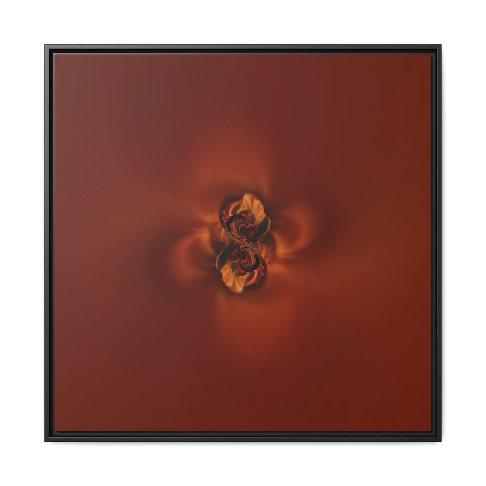 Thumbnail: Framed Abstract Floral Canvas — Warm Rust Matte Wall Art