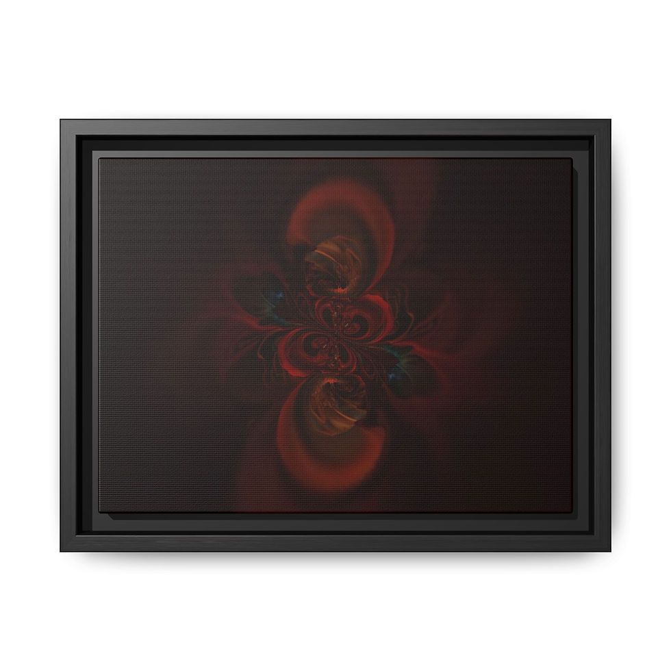 Thumbnail: Framed Abstract Red Floral Matte Canvas Wall Art