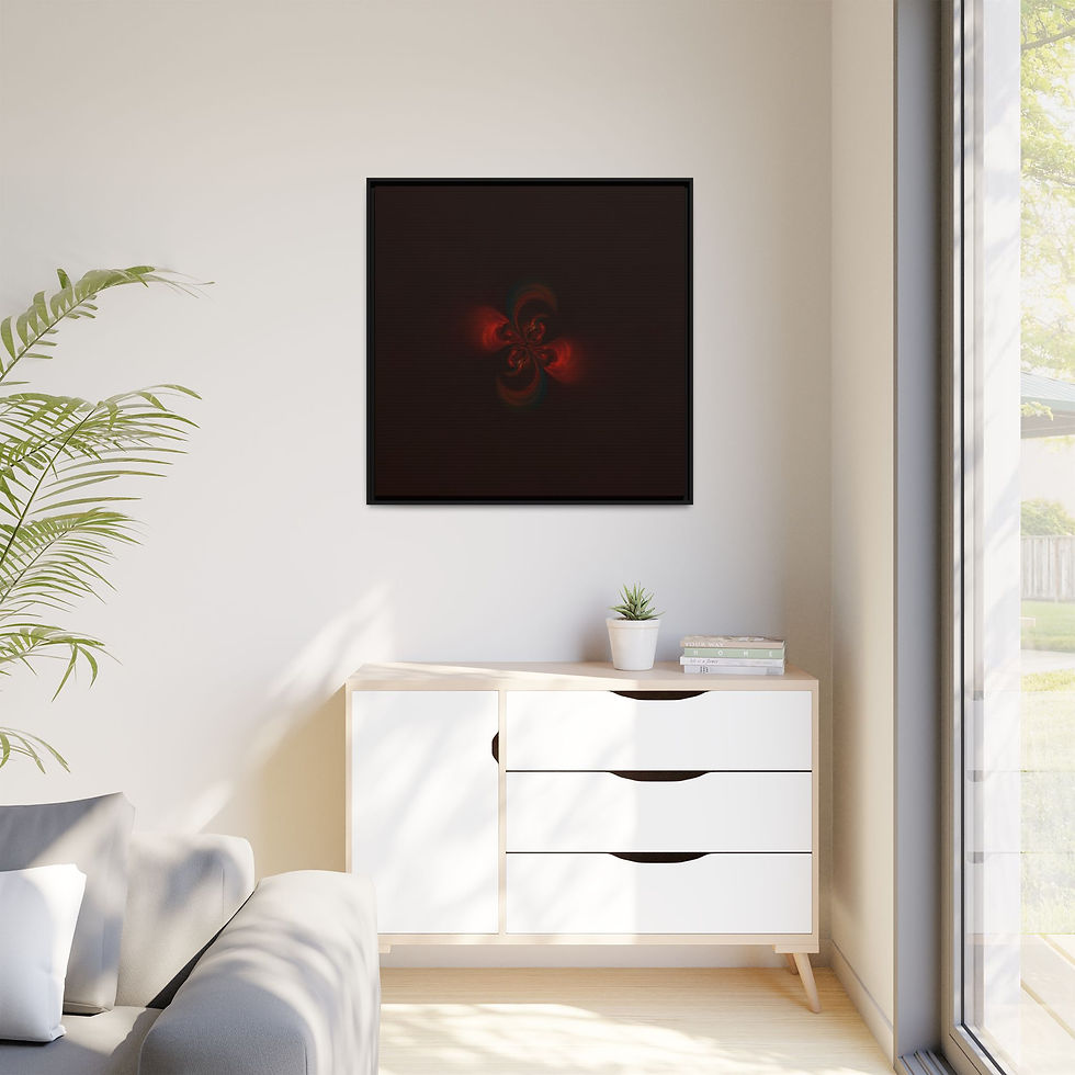 Thumbnail: Framed Matte Canvas — Abstract Red Swirl Wall Art