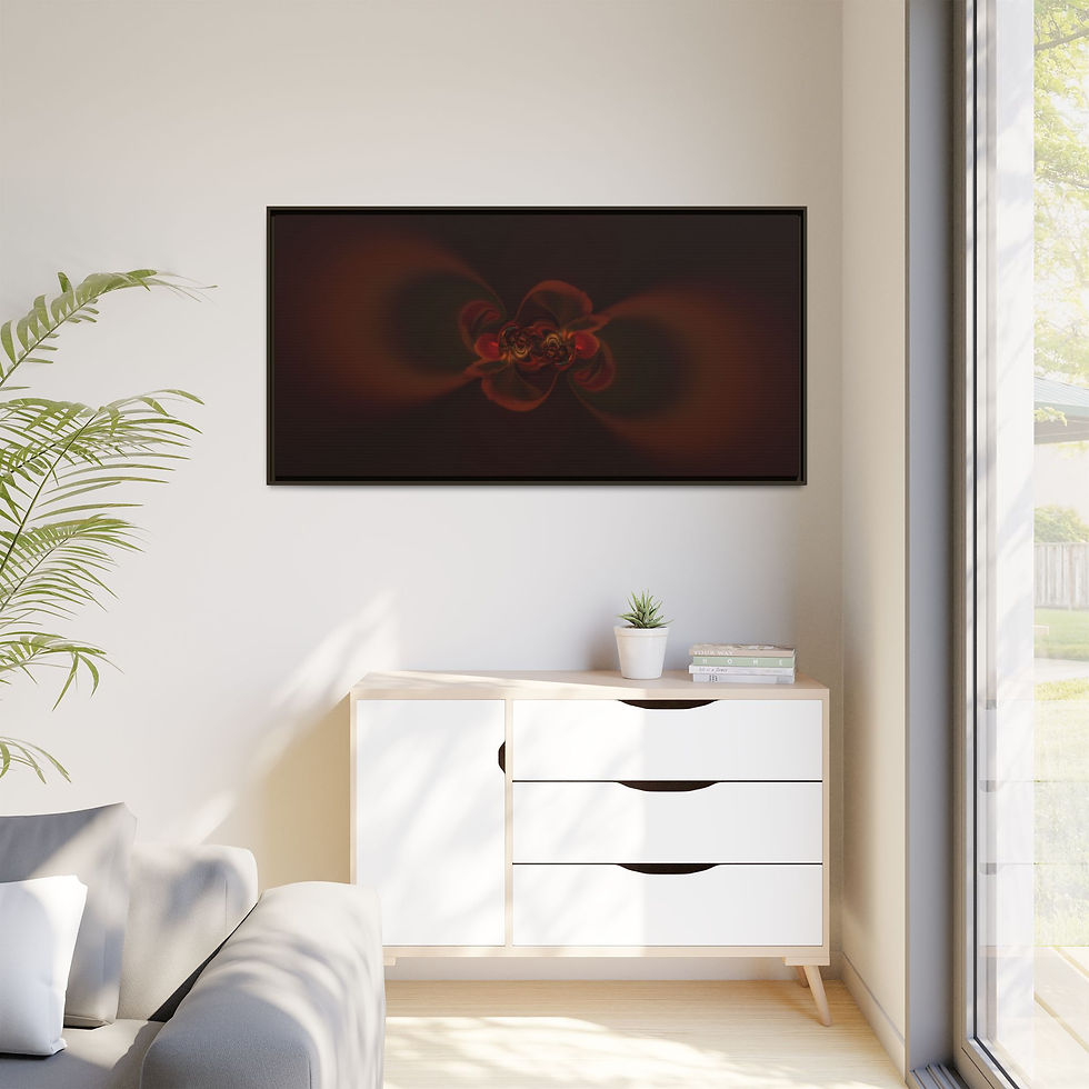 Thumbnail: Abstract Red Bloom Framed Canvas Wall Art