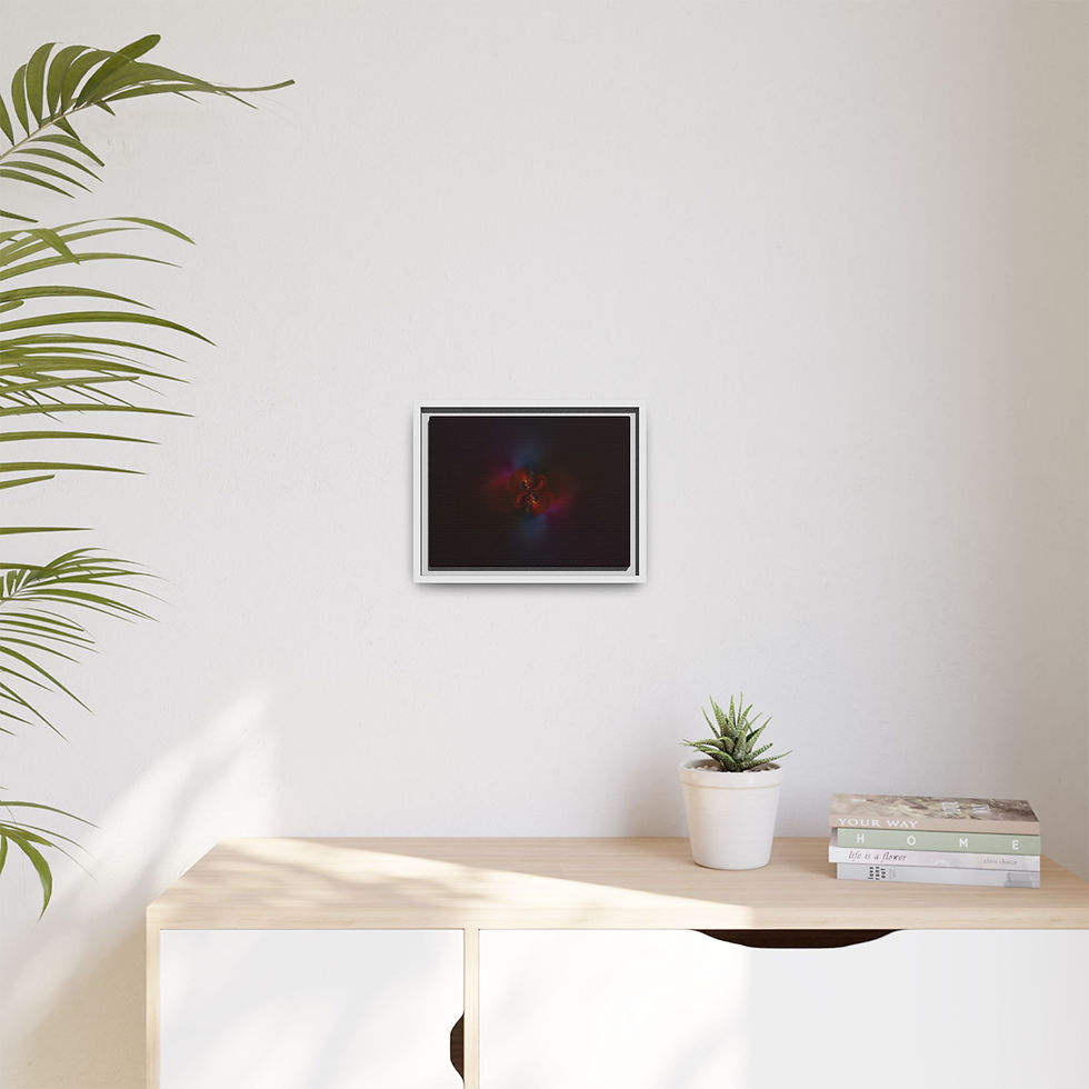 Thumbnail: Framed Matte Canvas Art — Abstract Multicolor Nebula Centerpiece