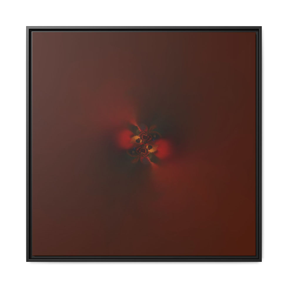 Thumbnail: Abstract Red Bloom Matte Canvas Framed Wall Art