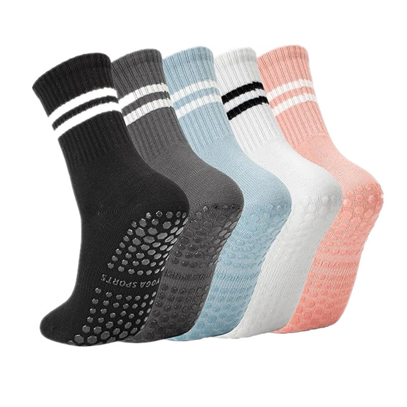 Women's Non-Slip Pilates Grip Socks with Cotton Blend