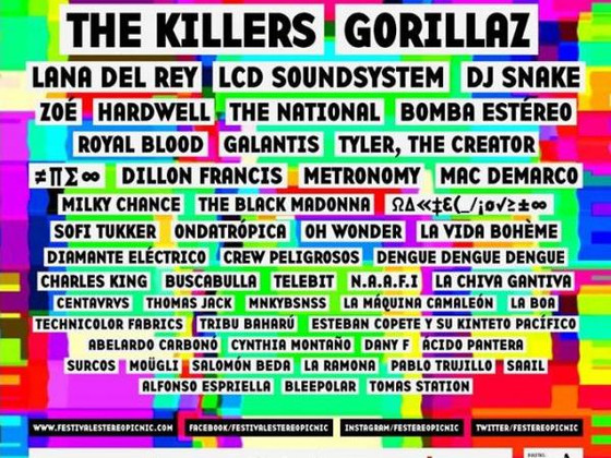 DengueDengueDengue presente en el Line Up del Estéreo Picnic 2018 de Bogotá.