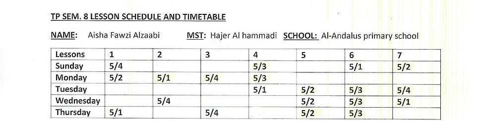 Timetable