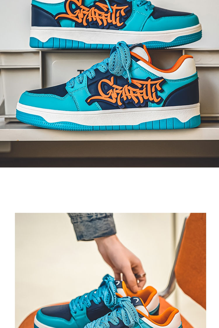 Miniatura: Tênis Graffiti Skateboard Streetwear Hip hop Sneakers Luxur