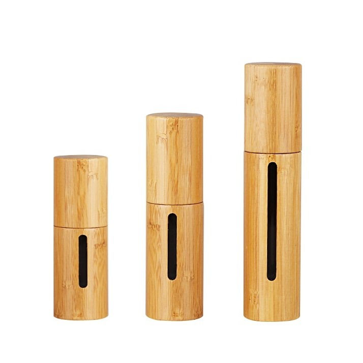3 Roll-on ecoresponsable en bambou de differentes tailles pour une application précise des huiles essentielles, sérums ciblés ou concentrés aromatiques