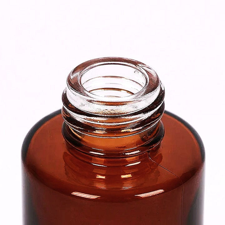Miniature : Ouverture de Flacon spray en verre givré ambre 