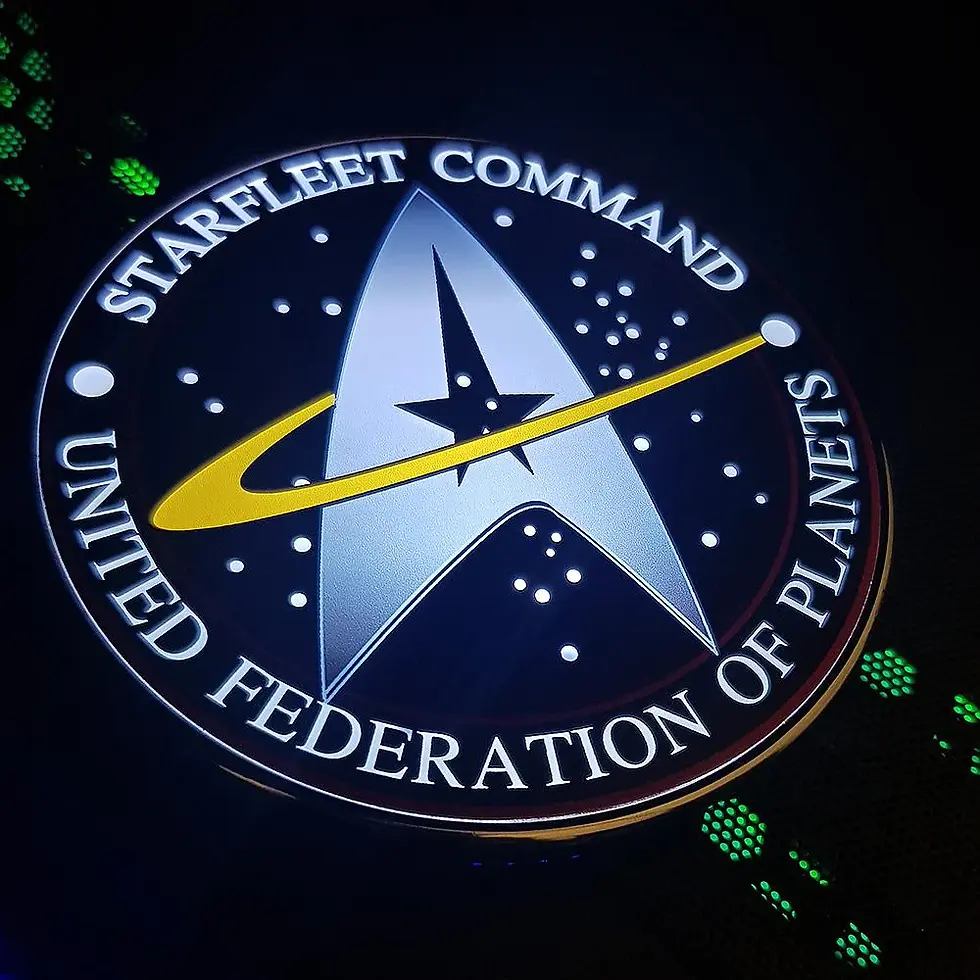 Thumbnail: Star Trek Charger With Illuminated STARFLEET Emblem & Built-In Power Bank