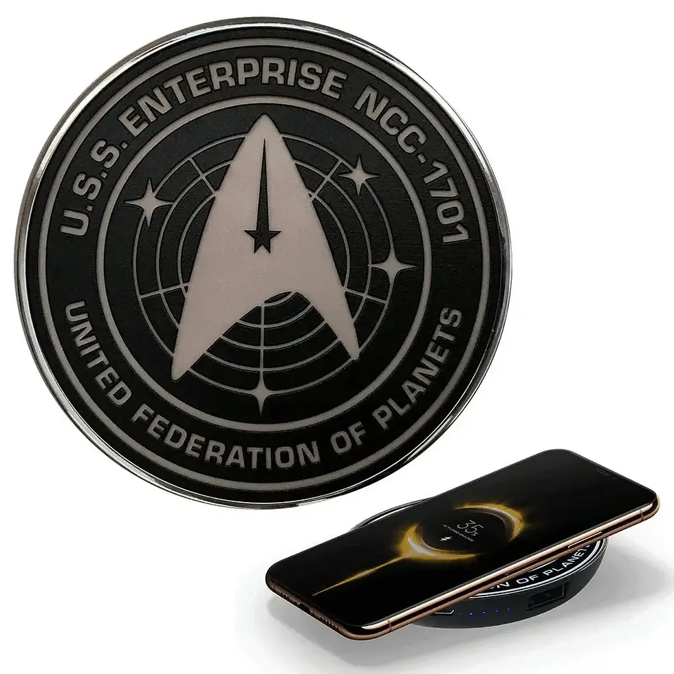 Thumbnail: Star Trek SNW Charger With Illuminated Orange ENTERPRISE Logo