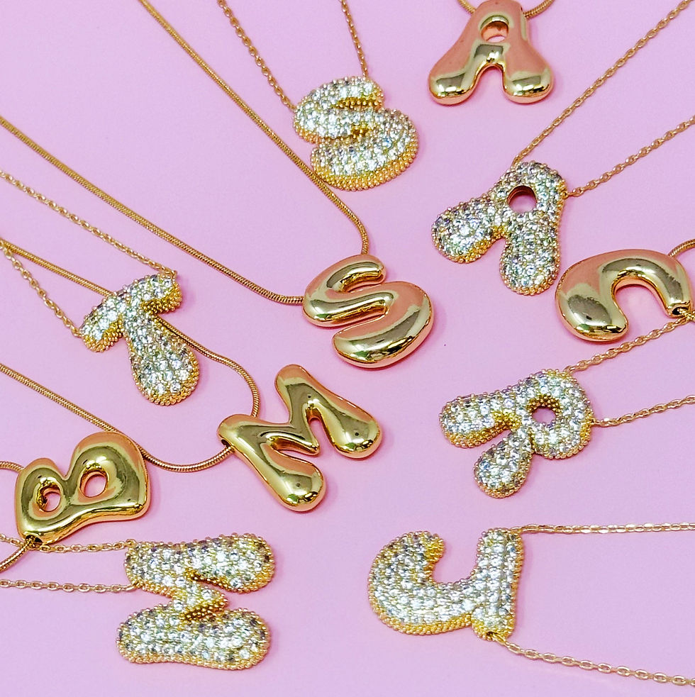 Thumbnail: Crystal Bubble Initial Necklace
