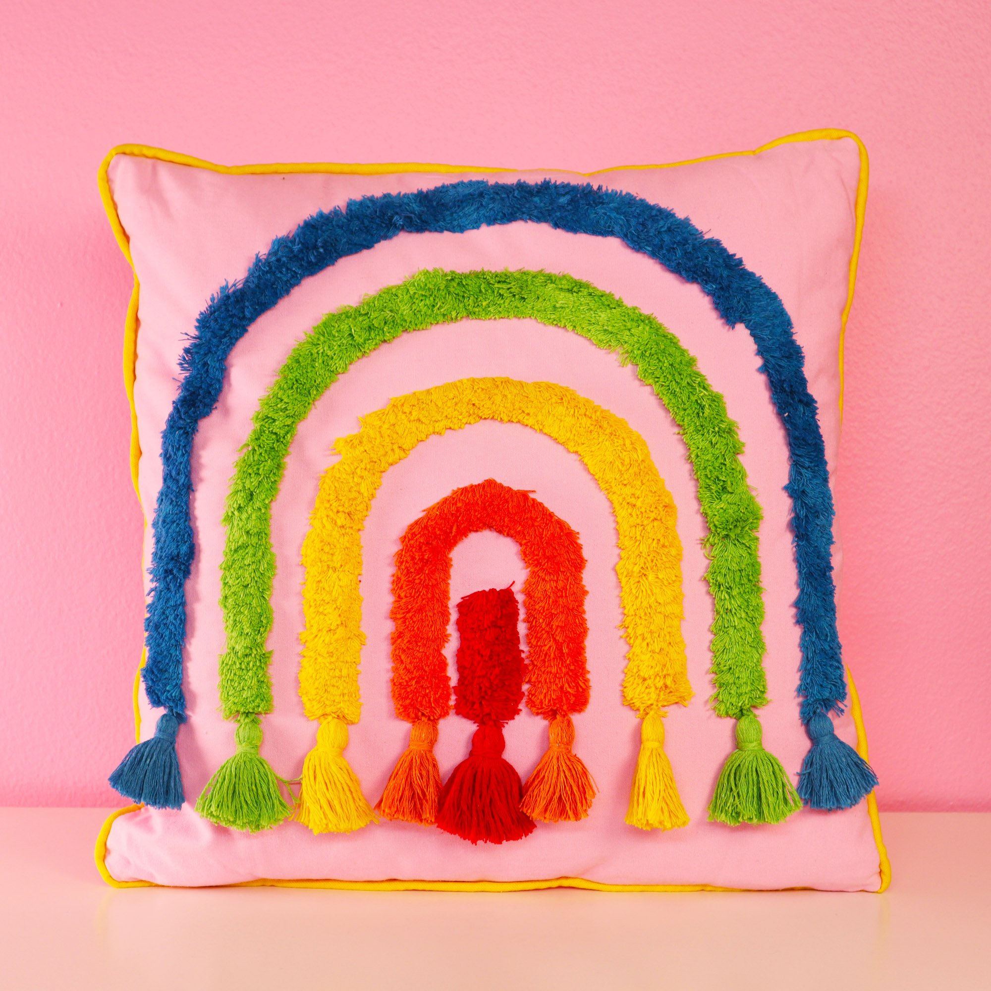 Square Hook Pillow - Rainbow