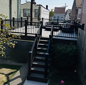 Deck on a garage roof top in pittsburgh_