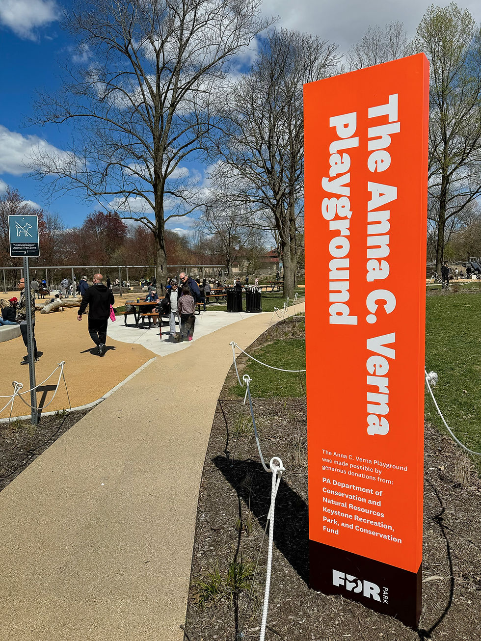 the anna c verna playground sign