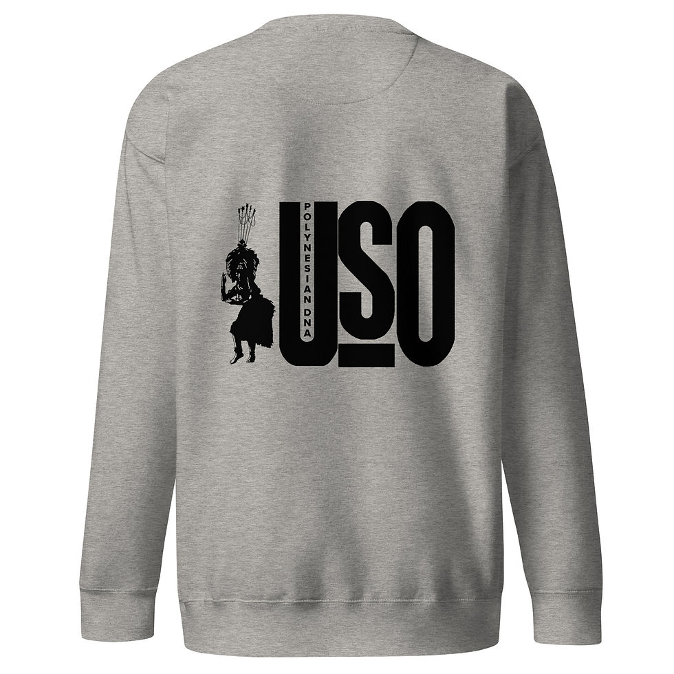 Thumbnail: Samoa USO sweatshirt in carbon grey ghost back view