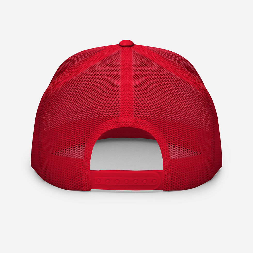 Thumbnail: Color code 685 trucker hat in red/white/red back view