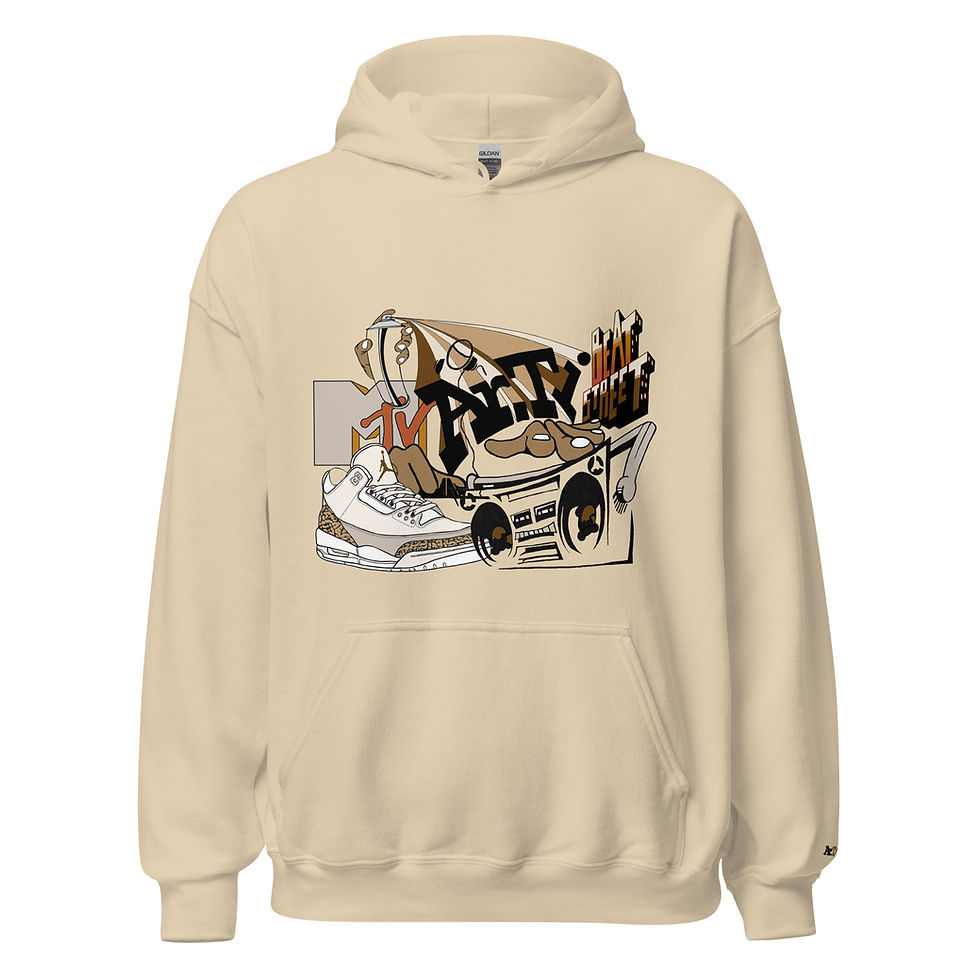 Thumbnail: Old Skool Grafix hoodie in sand front view 2