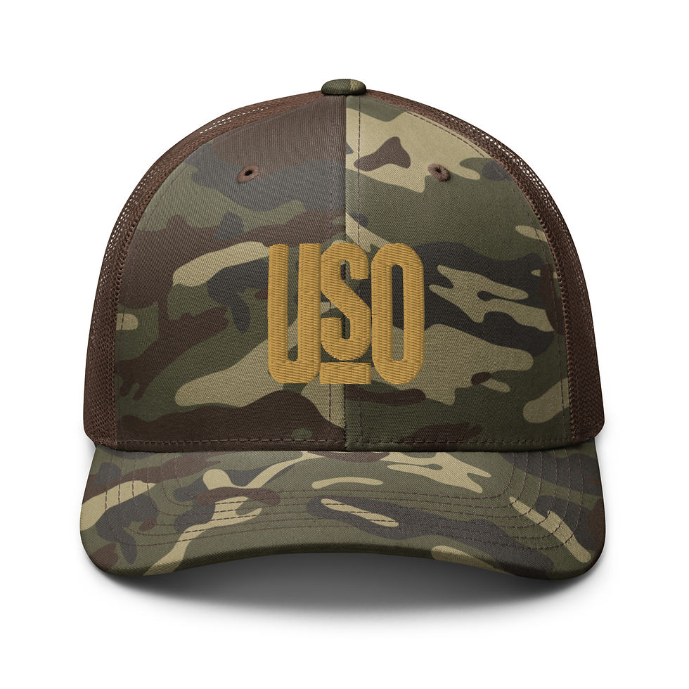 Thumbnail: Camouflage trucker hat in camo/brown front view