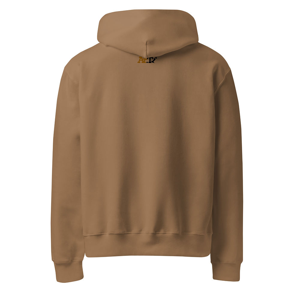 Thumbnail: Men's Oversized lounge hoodie in vintage brown loose ghost back view