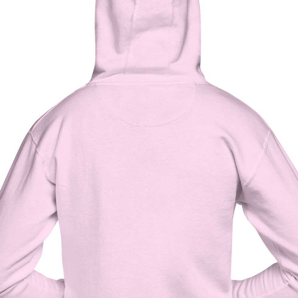 Thumbnail: Strictly Pink hoodie back view hood up
