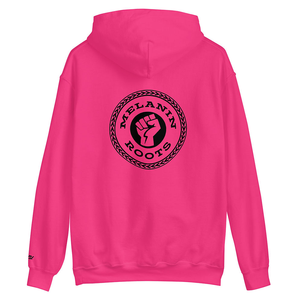 Thumbnail: Pop Hood Black Edition in heliconia loose hang back view