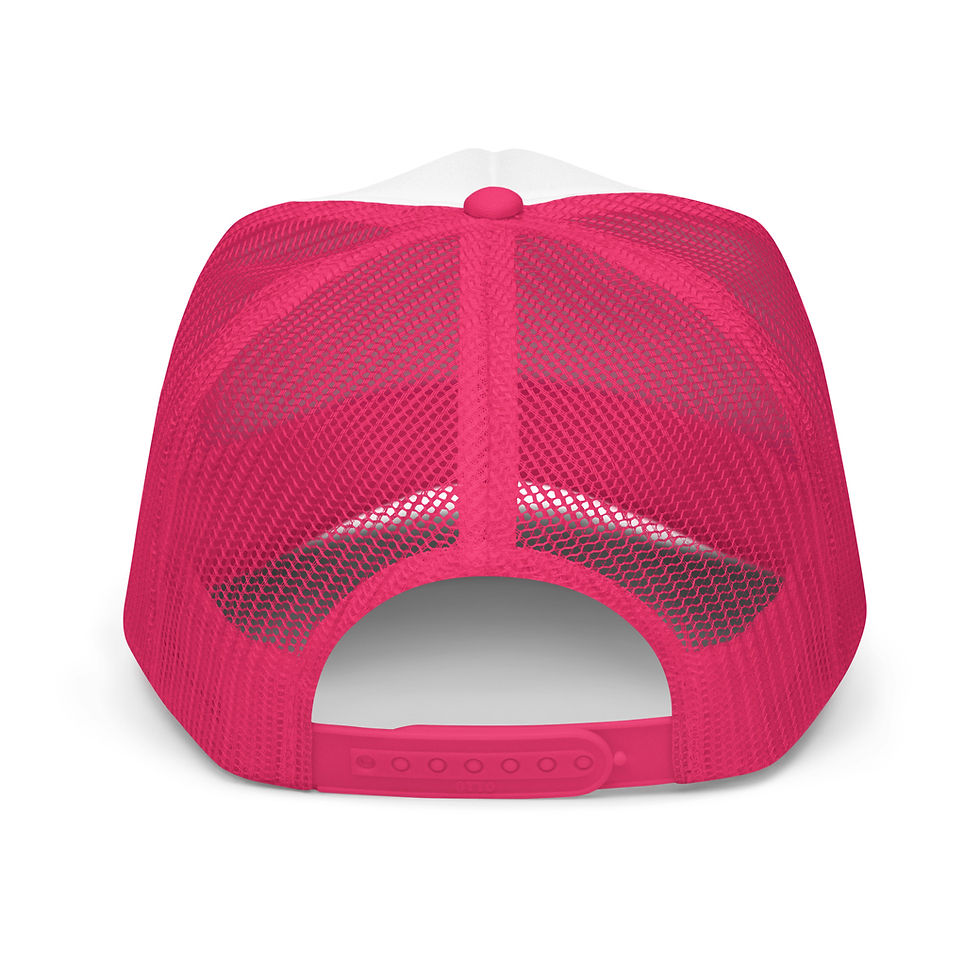 Thumbnail: PDNA Trucker Cap in hot pink/white/hot pink back view