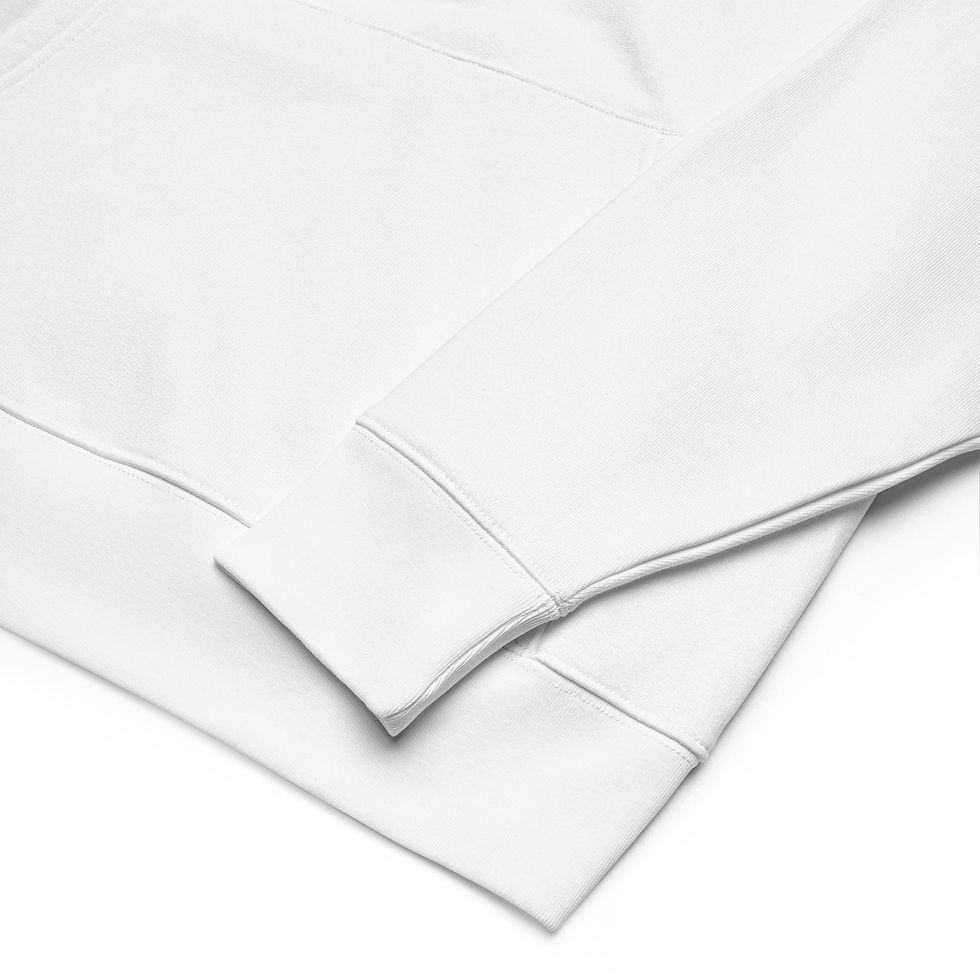 Thumbnail: The Arcade Hood in white flat close-up of cuff and waistband