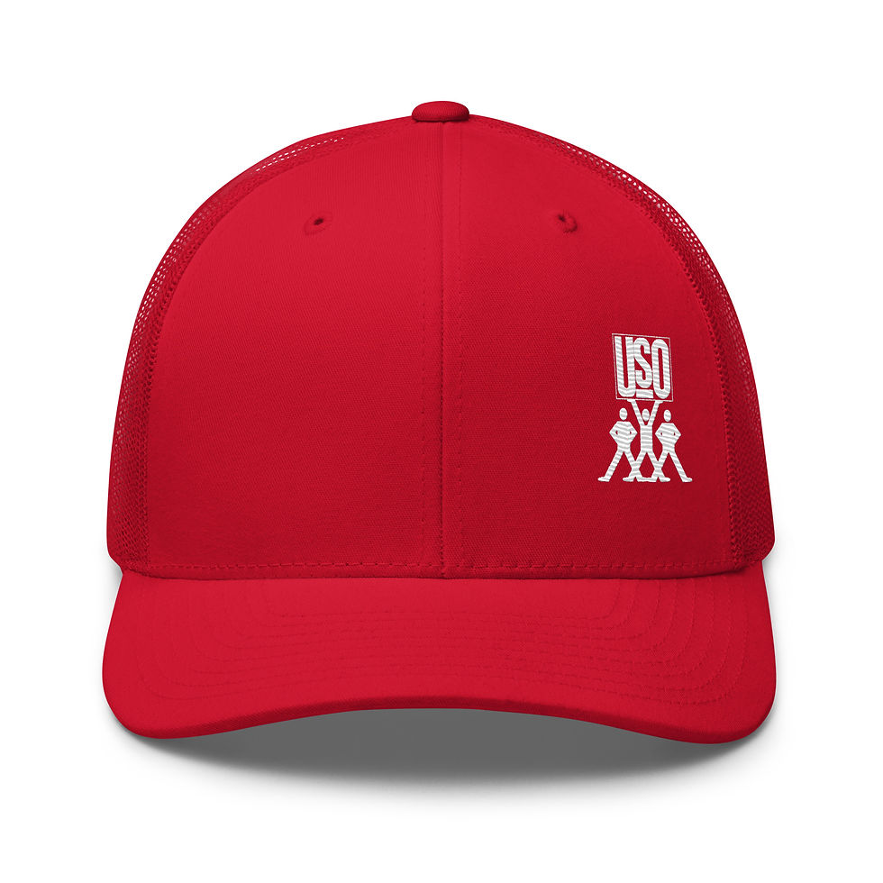 Thumbnail: Retro USO Cap in rebd front view 2