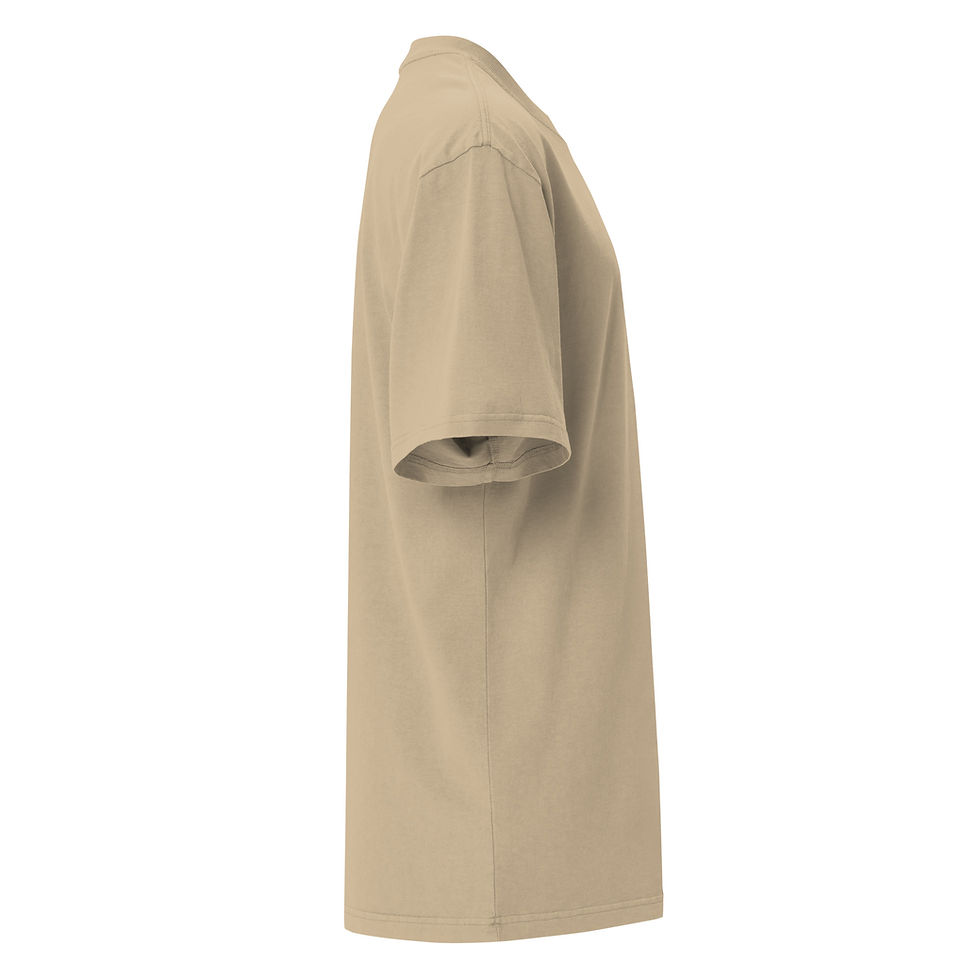 Thumbnail: Oversized faded t-shirt in faded bone right sleeve side view