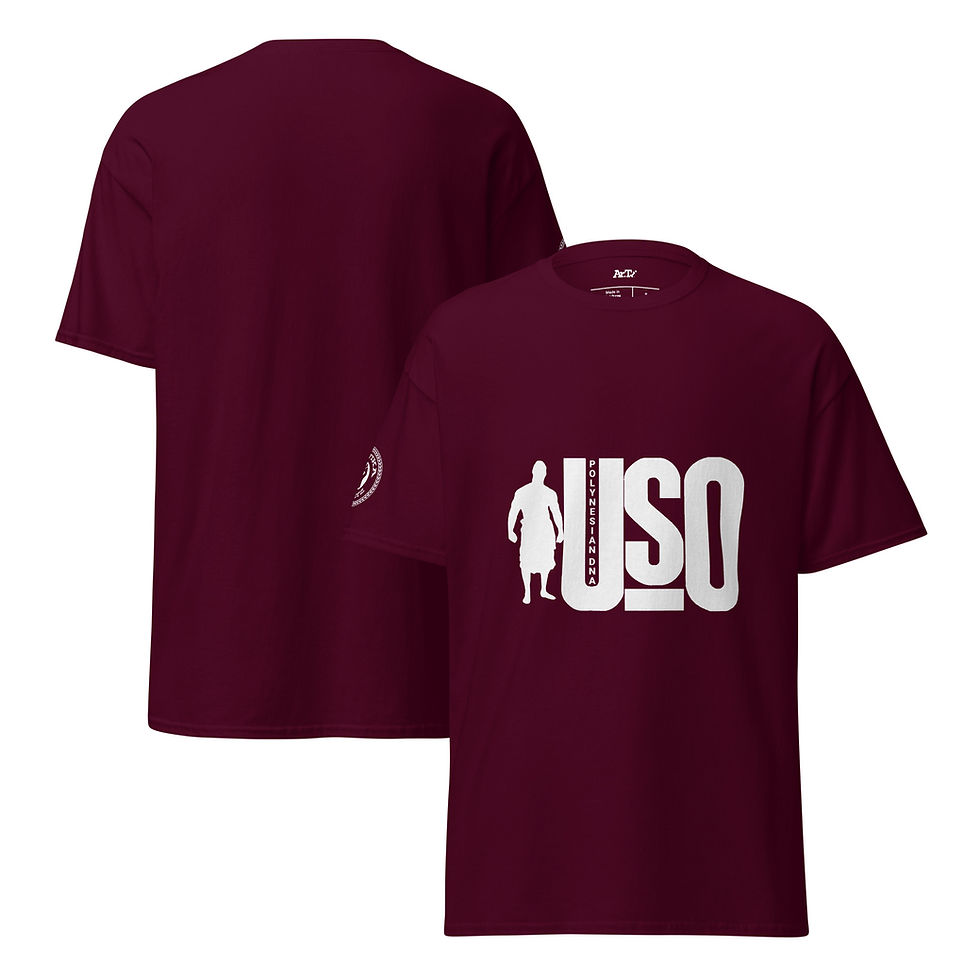 Thumbnail: The classic tee in maroon front and back view
