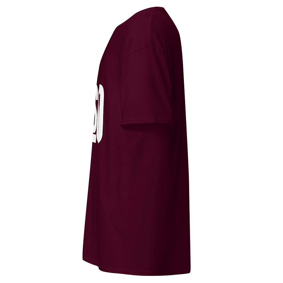 Thumbnail: The classic tee in maroon left sleeve side view