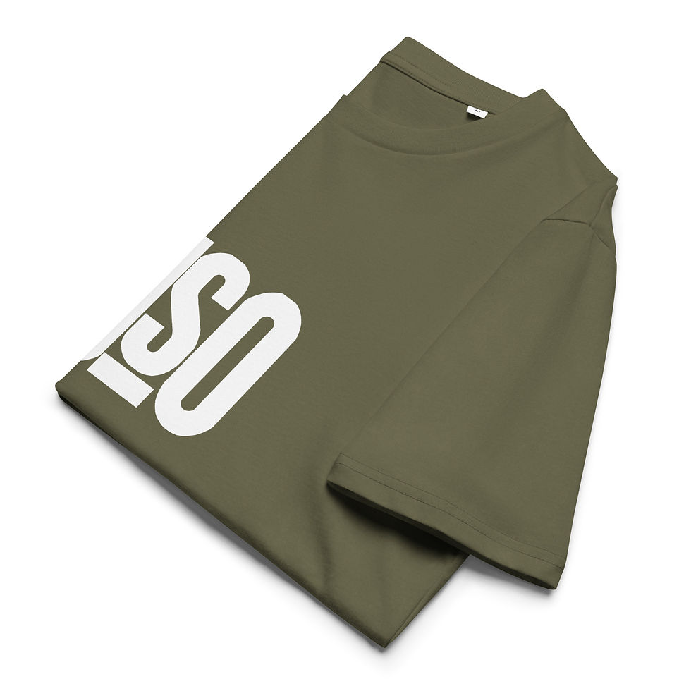 Thumbnail: Ribbed neck T in Khaki flat fold