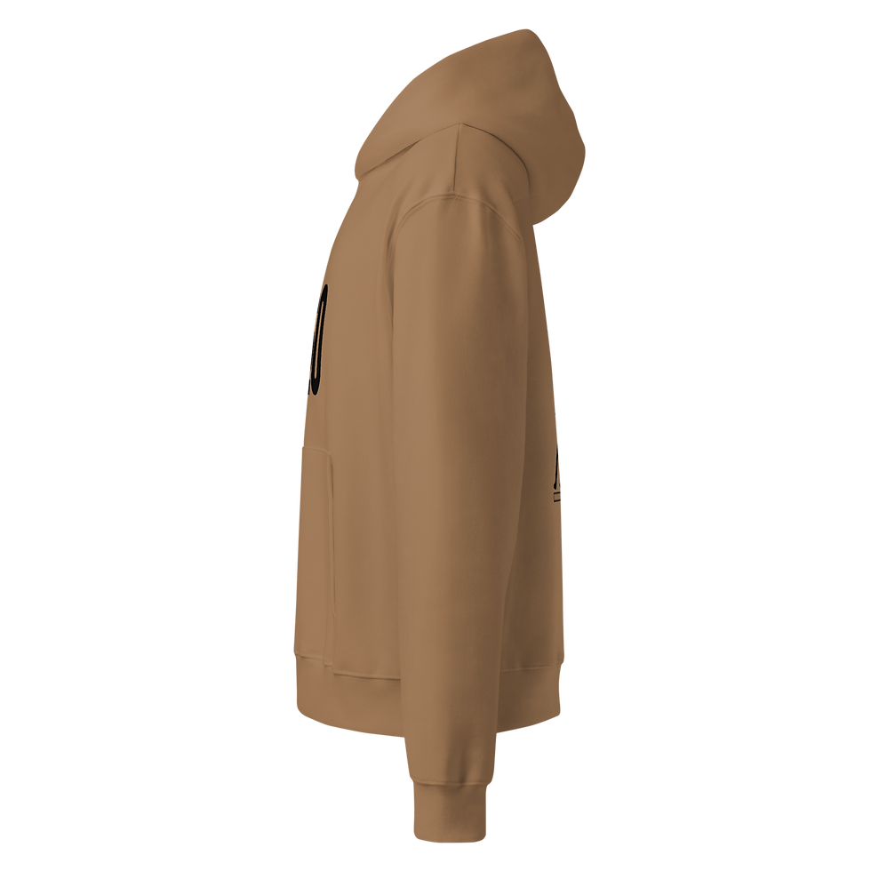 Thumbnail: Oversized Poly DNA Hood in vintage brown left sleeve side view