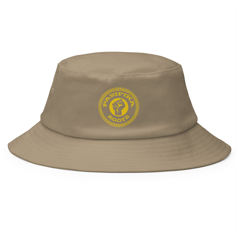 Thumbnail: Pasifika Rootz Bucket Hat in khaki front view 3