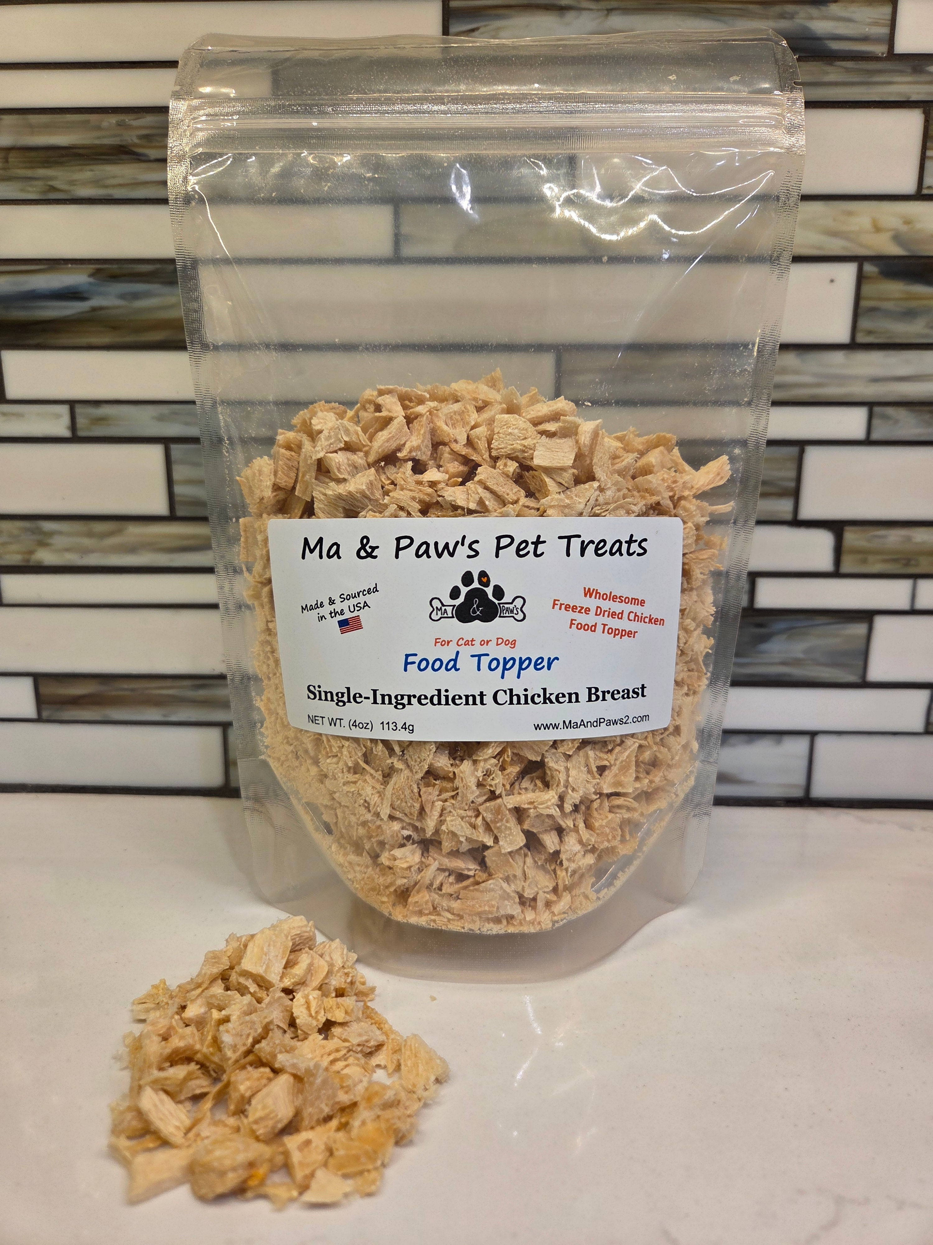 Food Topper Chicken Breast Freeze Dried 4oz Bag