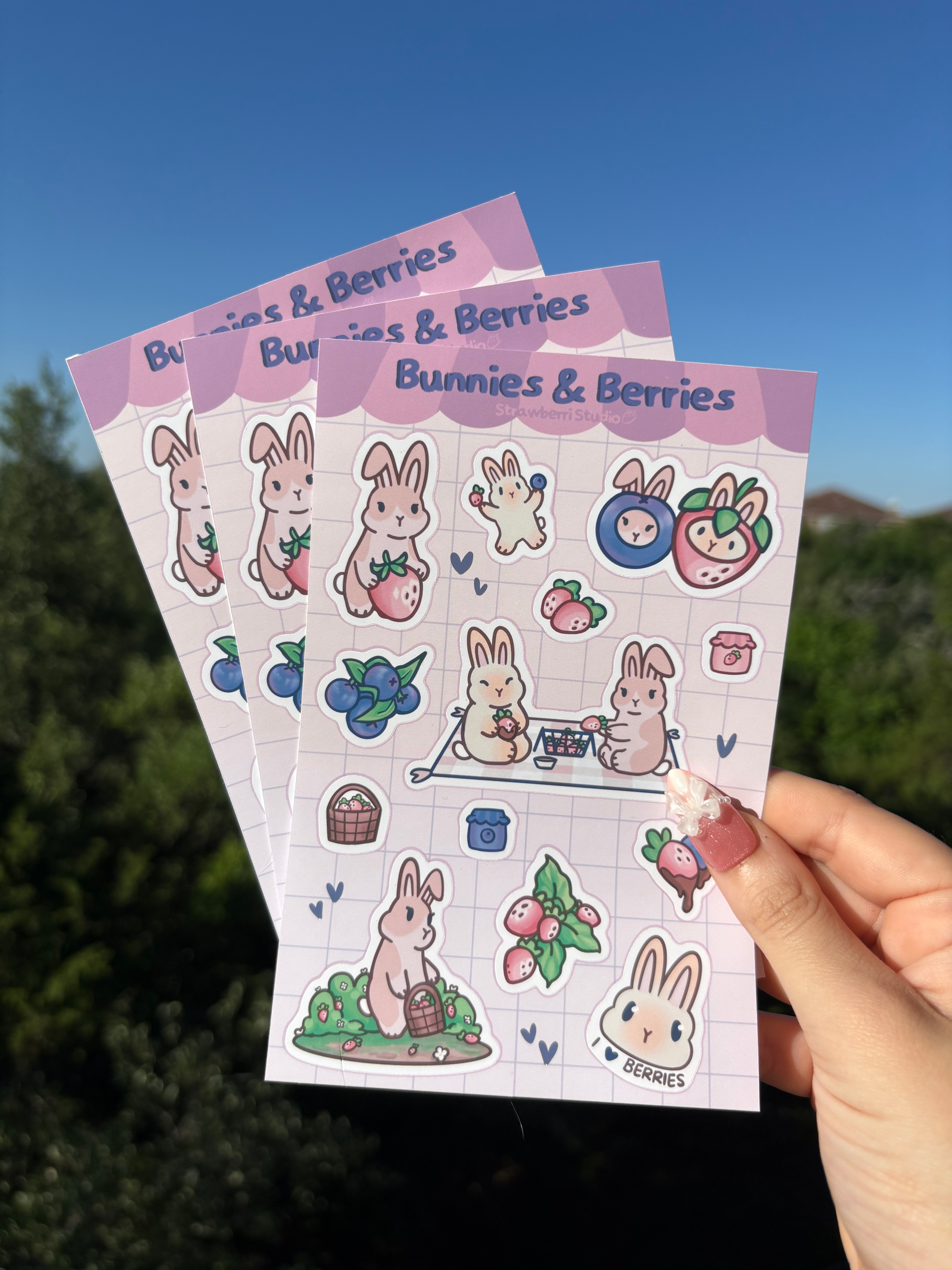Bunnies & Berries - Sticker Sheet
