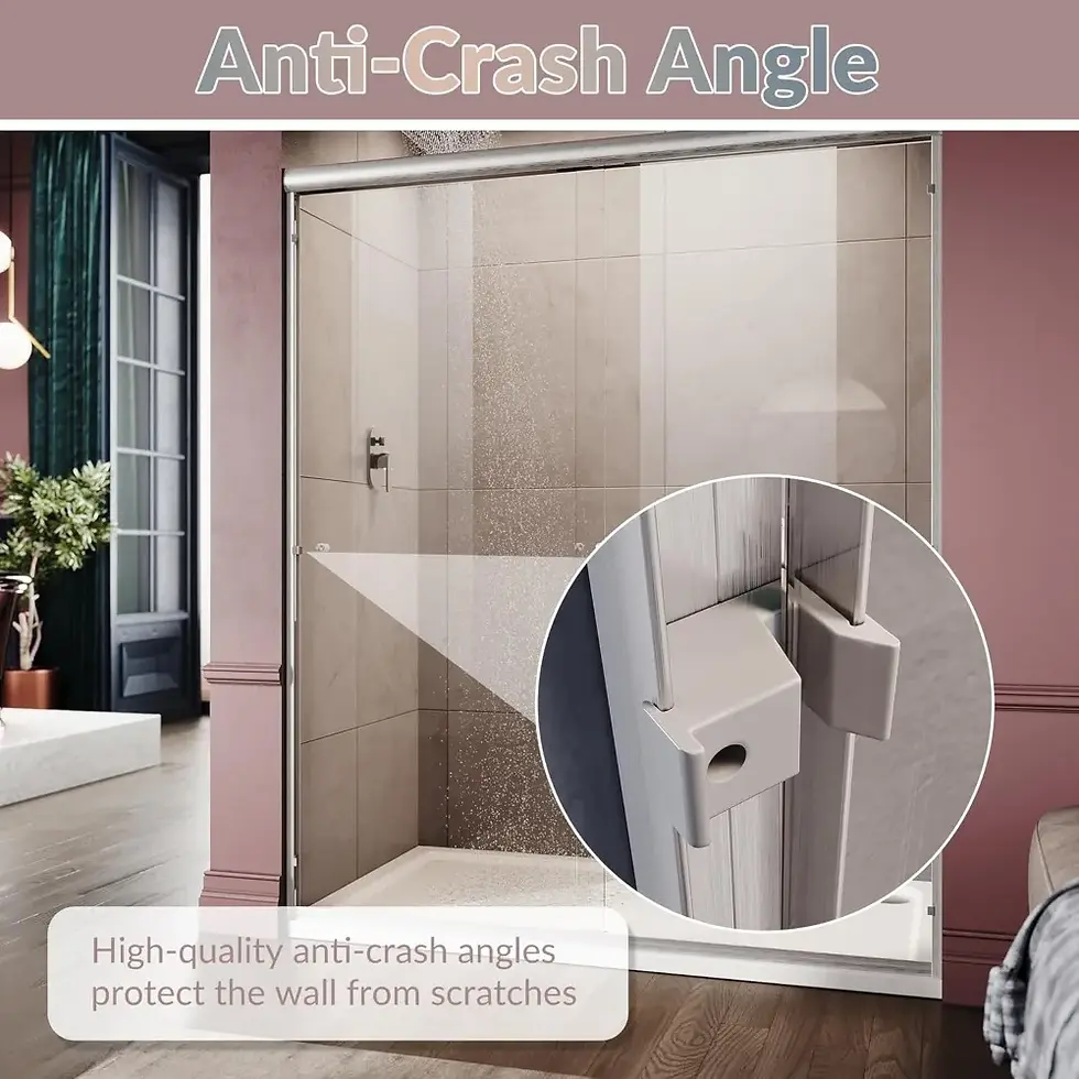 Thumbnail: Shower Door, 58.5-60 "W, Semi-Frameless Sliding Showers Doors, Clear Tempered Gl