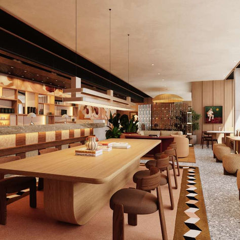 The café at Hotel Aethos London Shoreditch